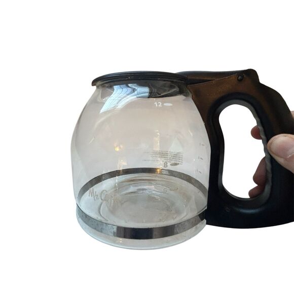 Mr. Coffee 12 Cup Carafe Glass Replacement Decanter Pot Black Handle & Lid! - Picture 2 of 9